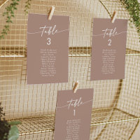 Boho Chic Neutral Taupe Hanging Seating Chart