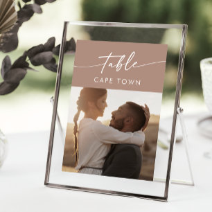 Boho Chic Neutral Taupe Photo Table Numbers