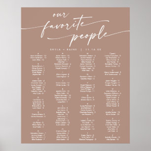 Boho Chic Neutral Taupe Printable Seating Chart