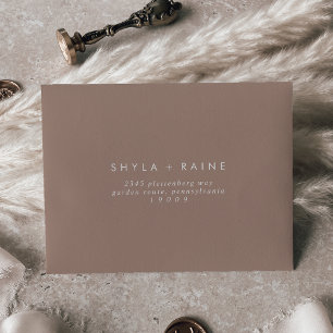 Boho Chic Neutral Taupe Self-Addressed RSVP Envelope