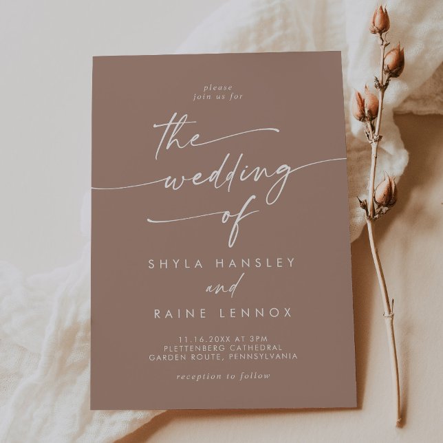 Boho Chic Neutral Taupe The Wedding Of Invitation (Creator Uploaded)