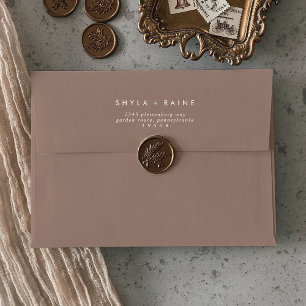 Boho Chic Neutral Taupe Wedding Envelopes