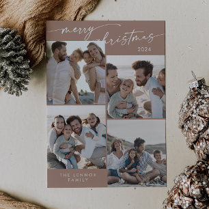 Boho Chic Neutral Xmas Photo Unique Christmas Holiday Card