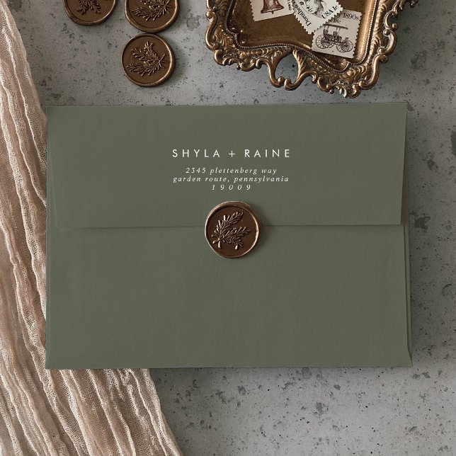 Boho Chic Olive Green Wedding Envelopes (Boho Chic Olive Green Wedding Envelopes)
