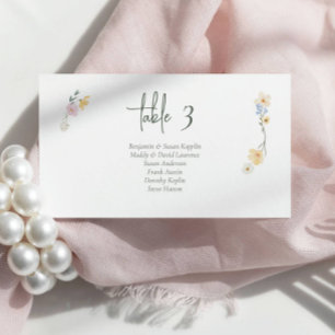 Boho chic Pastel flowers Wedding Place Cards