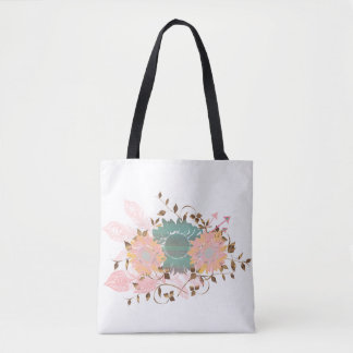 Boho Chic Pastel Sunflower Vine Tote Bag