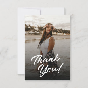 Boho Chic Photo Birthday Thank You Card