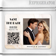 Boho Chic Photo QR Code Save the Date