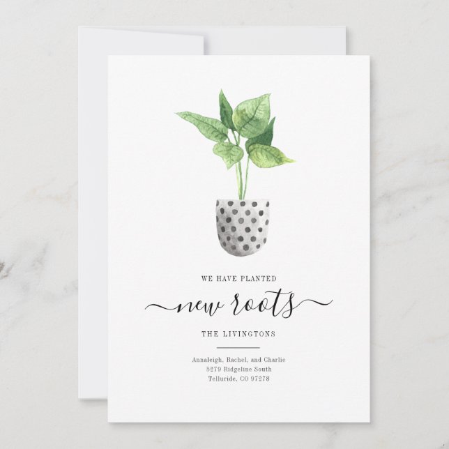 Boho Chic Plants We've Moved Moving Announcement (Front)