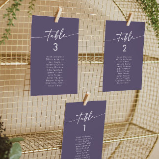 Boho Chic Plum Purple Hanging Seating Chart Invitation