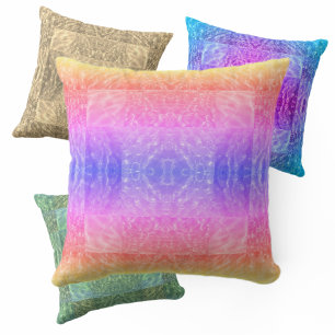 Boho Chic Purple Pink Orange and Yellow Cushion