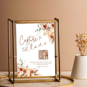 Boho-Chic QR Code Script Capture The Love Wedding  Poster