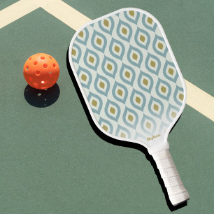 Boho Chic Quatrefoil Pattern Personalised Text  Pickleball Paddle