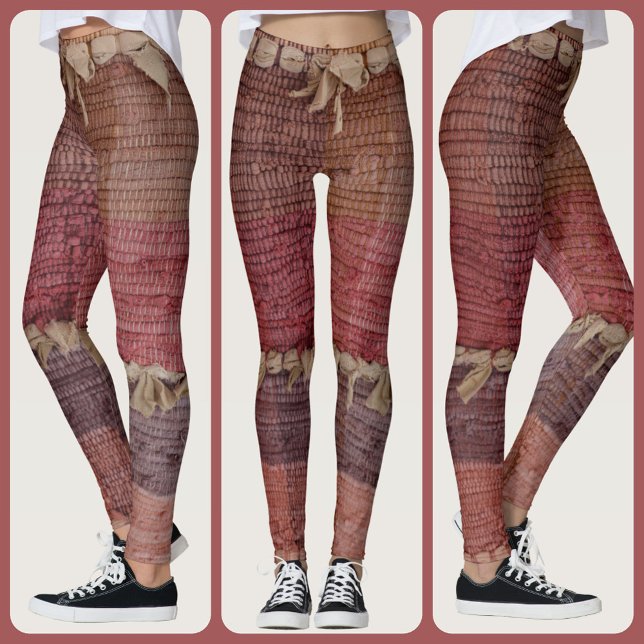 Boho Chic Rag Rug Gypsy Multi Colour Leggings (Creator Uploaded)