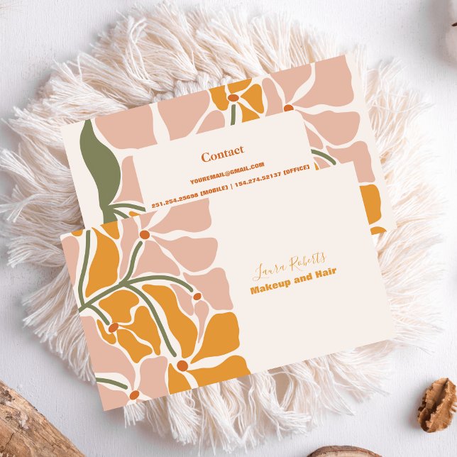 Boho Chic Retro Floral Business Card (Creator Uploaded)