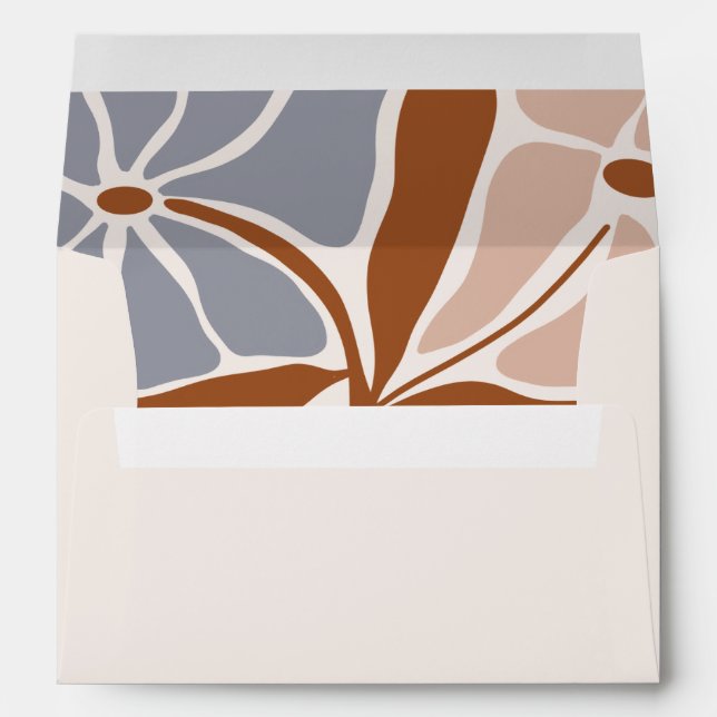 Boho Chic Retro Floral Wedding Envelope (Back (Bottom))