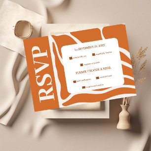 Boho Chic Retro Floral Wedding RSVP Card