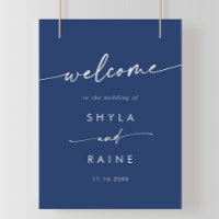 Boho Chic Royal Blue DIY Wedding Welcome Sign