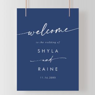 Boho Chic Royal Blue DIY Wedding Welcome Sign