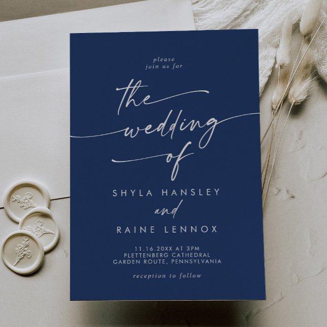 Boho Chic Royal Blue The Wedding Of Invitation (Creator Uploaded)