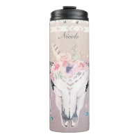 Boho Chic Rustic Cow Skull Floral Bohemian Custom