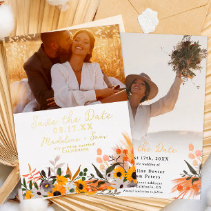 Boho chic rustic orange sunflowers 2 photo wedding