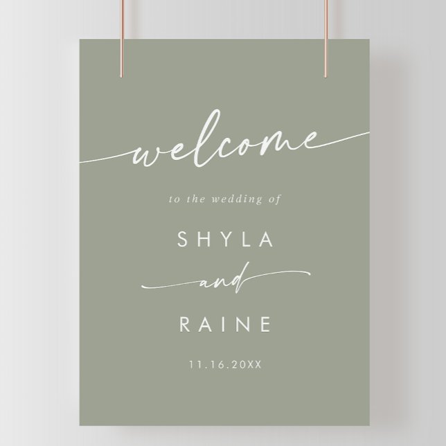 Boho Chic Sage Green DIY Wedding Welcome Sign (Creator Uploaded)