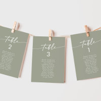 Boho Chic Sage Green Hanging Seating Chart