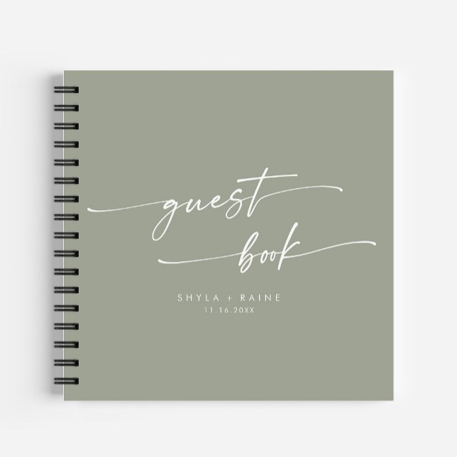 Boho Chic Sage Green Wedding Guest Book (Creator Uploaded)