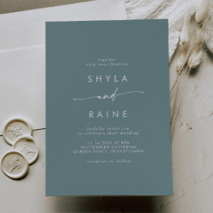 Boho Chic Seafoam Teal Casual Wedding Invitation