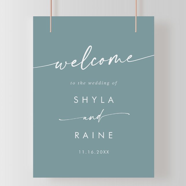 Boho Chic Seafoam Teal DIY Wedding Welcome Sign (Creator Uploaded)