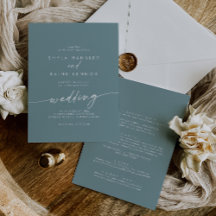 Boho Chic Seafoam Teal Front and Back Wedding