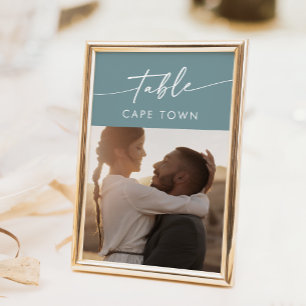 Boho Chic Seafoam Teal Photo Table Numbers