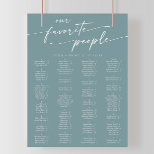 Boho Chic Seafoam Teal Printable Seating Chart