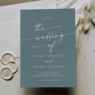 Boho Chic Seafoam Teal The Wedding Of Invitation