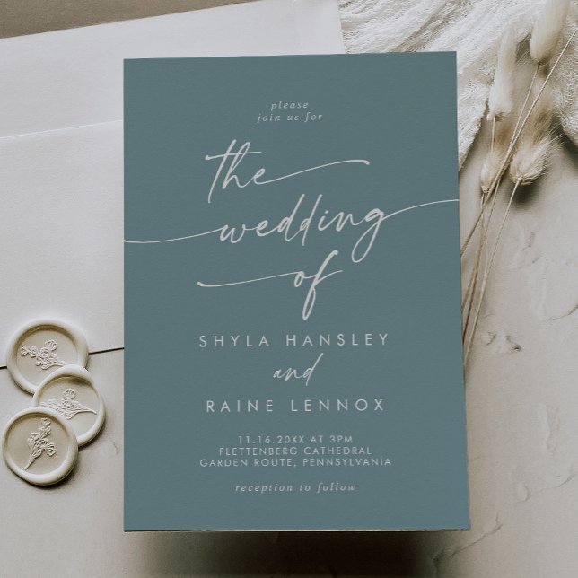 Boho Chic Seafoam Teal The Wedding Of Invitation (Creator Uploaded)