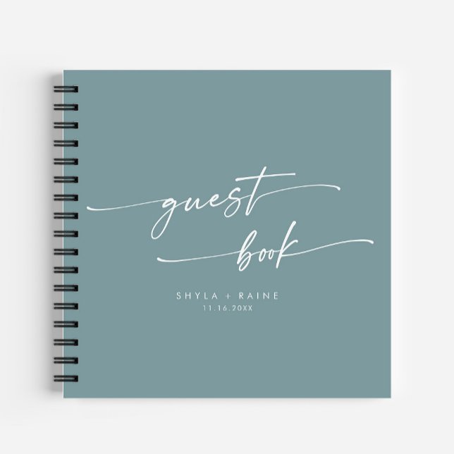 Boho Chic Seafoam Teal Wedding Guest Book (Creator Uploaded)