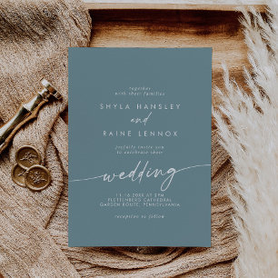 Boho Chic Seafoam Teal Wedding Invitation