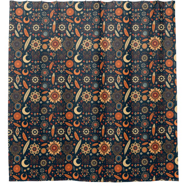 Boho Chic Shower Curtain – Free-Spirited (Front)