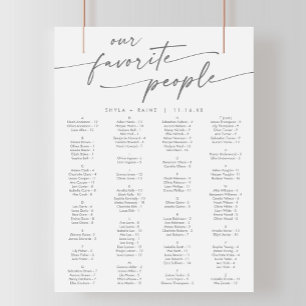 Boho Chic Silver Grey Printable Seating Chart