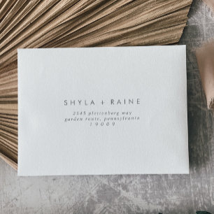 Boho Chic Silver Grey Self-Addressed RSVP Envelope