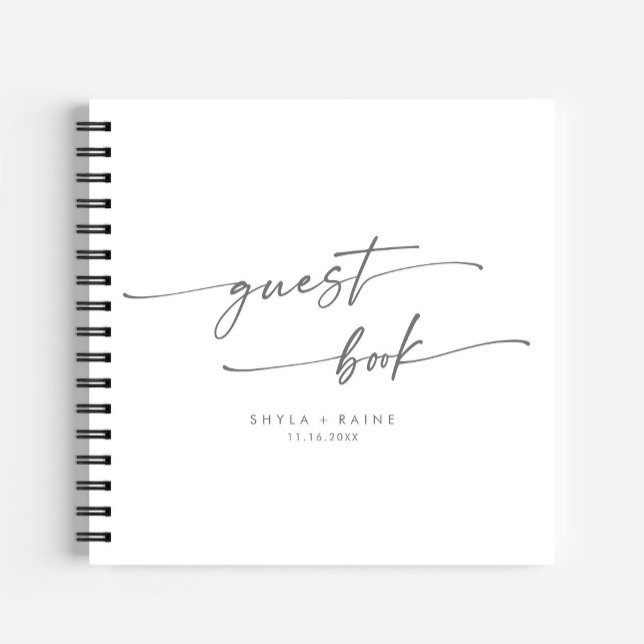 Boho Chic Silver Grey Wedding Guest Book (Creator Uploaded)