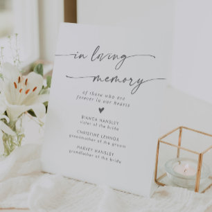 Boho Chic Silver Grey Wedding In Loving Memory Pedestal Sign