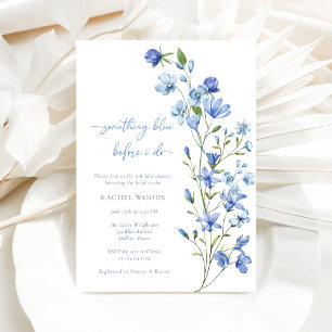 Boho Chic Something Blue Wildflower Bridal Shower Invitation