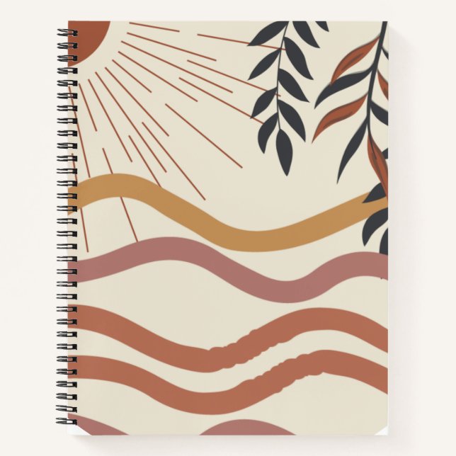 Boho Chic Spiral Notebook | Artistic Pattern Desig (Front)