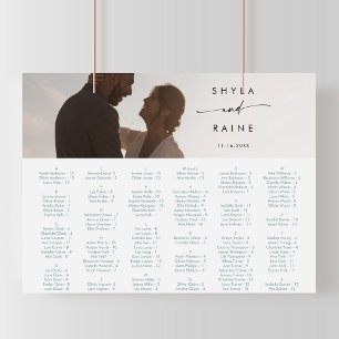 Boho Chic Teal and White Picture Seating Chart