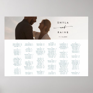 Boho Chic Teal and White Picture Seating Chart