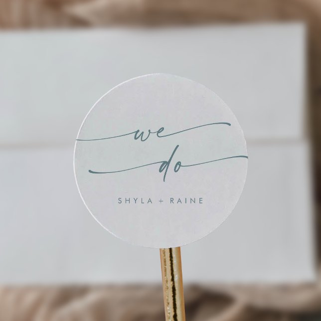 Boho Chic Teal and White We Do Envelope Seals (Creator Uploaded)