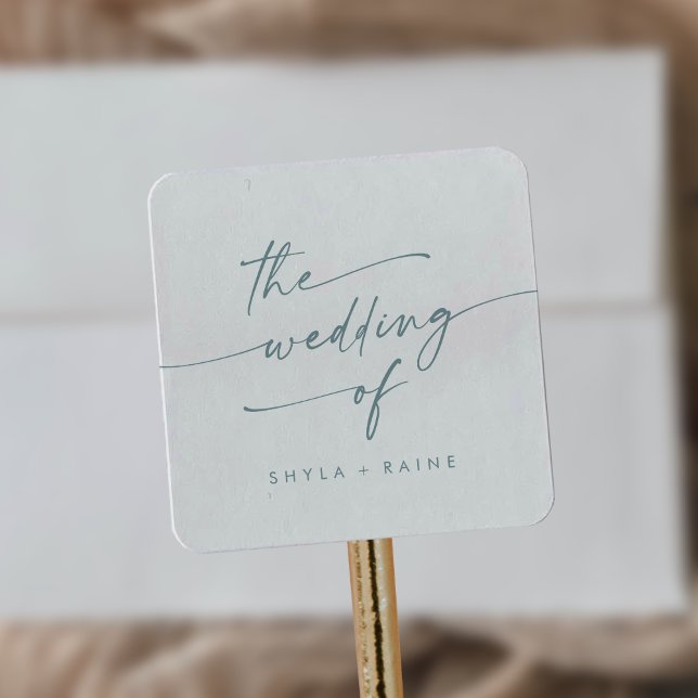 Boho Chic Teal and White Wedding Envelope Seals (Creator Uploaded)