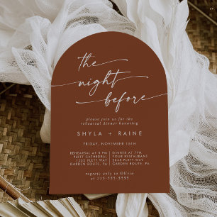 Boho Chic Terracotta Arch Rehearsal Dinner Invitation